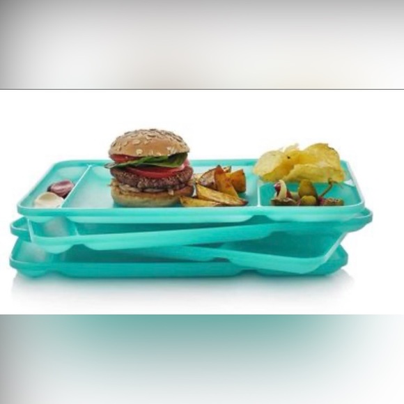 Tupperware Other - 4 Teal Impression Tupperware Dining Trays